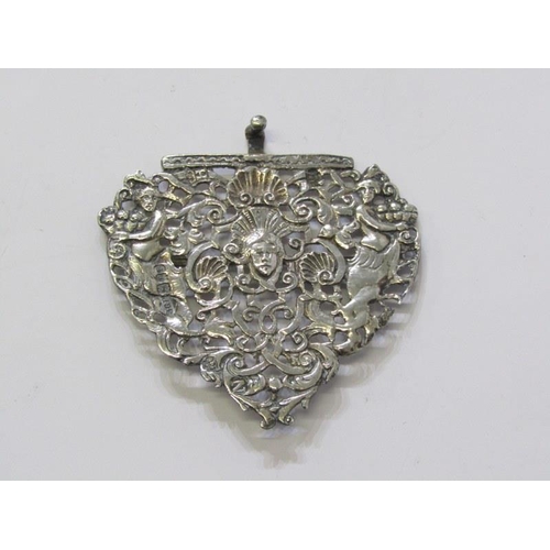 61 - ART NOUVEAU, silver mesh bag fitting, together with silver belt clasp, 88 grams