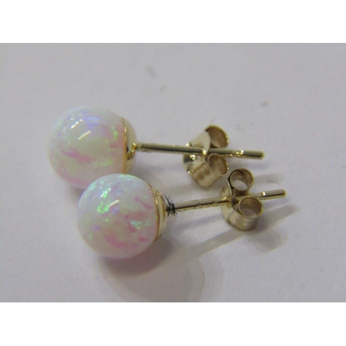 79 - 9ct YELLOW GOLD OPAL BALL STYLE STUD EARRINGS