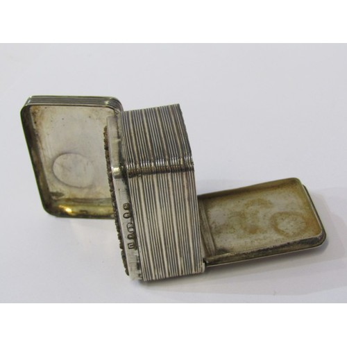 15 - GEORGIAN SILVER NUTMEG GRATER, rectangular single pot with lined decoration, Birmingham HM, 1811, ma... 