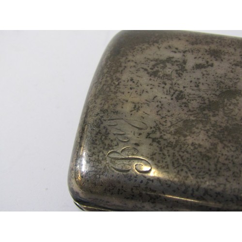 67 - SILVER CIGARETTE CASE, plain bowed form silver cigarette case, Birmingham HM, 76.9 grams