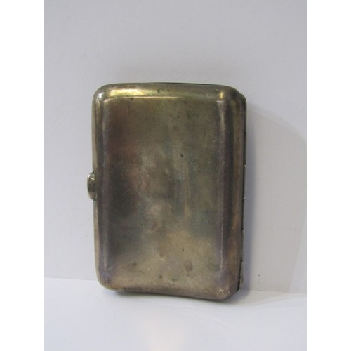 67 - SILVER CIGARETTE CASE, plain bowed form silver cigarette case, Birmingham HM, 76.9 grams