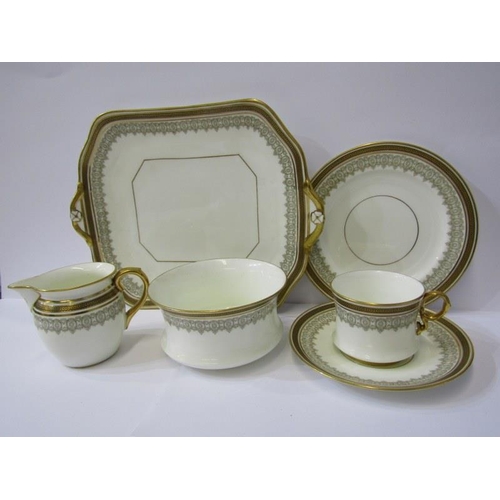 16 - CAULDON, late 19th Century gilt bordered teaware for 12 settings