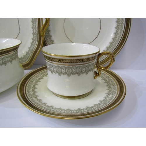 16 - CAULDON, late 19th Century gilt bordered teaware for 12 settings