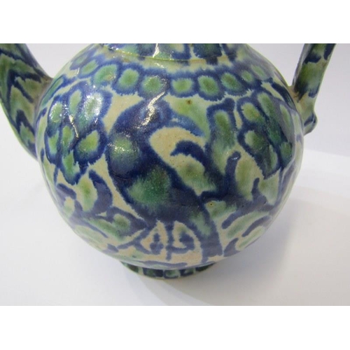 25 - SPANISH POTTERY, Granada pottery 40cm circular tray and similar ewer, possibly Fajalauza factory