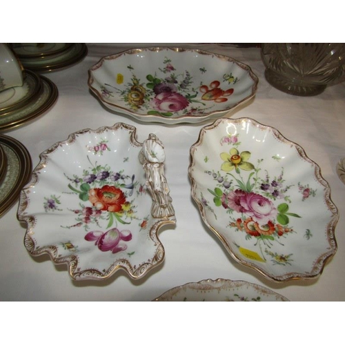 17 - DRESDEN, gilt and floral spray decorated dessert plate, together with 4 other pieces of similar tabl... 