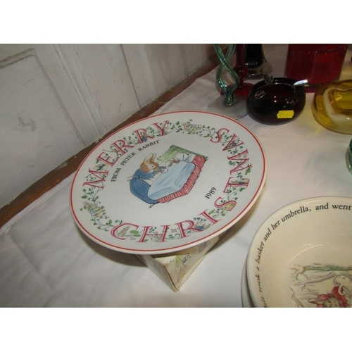 19 - WEDGWOOD PETER RABBIT TABLE WARE 6 pieces of Peter Rabbit table ware including bowl, cups, plate and... 