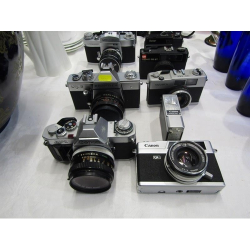 41 - VINTAGE CAMERAS, collection of 11 various cameras to include Canon AV-1 and Miranda EE