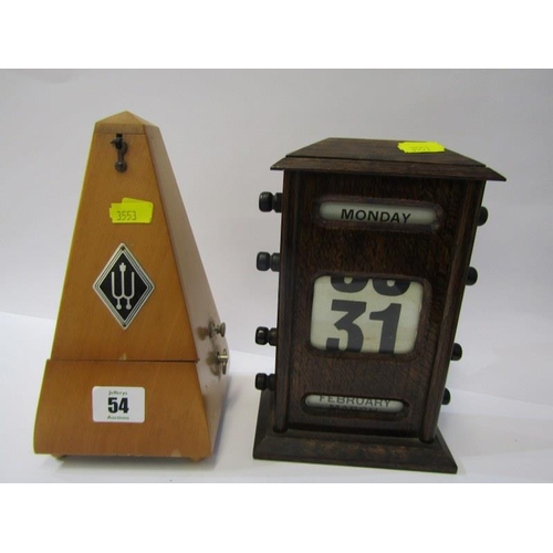 54 - VINTAGE PERPETUAL CALENDAR & METRONOME