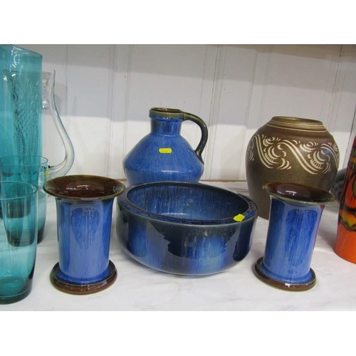 8 - DENBY POTTERY, 4 pieces of Bourne Denby Danesbury ware pottery including 2 vases, jug & bowl