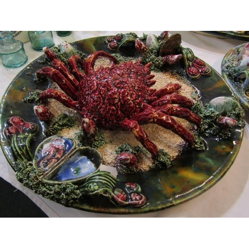 104 - PALISSEY-STYLE, 3 lobster and crab encrusted plaques