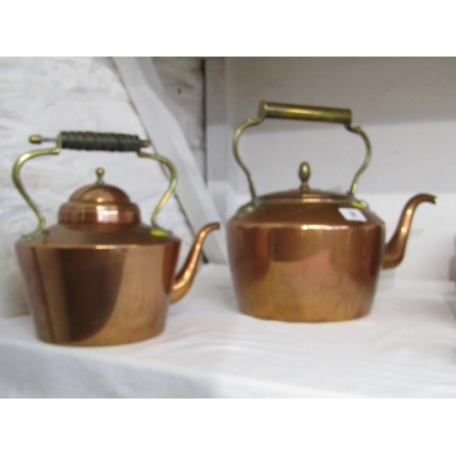 11 - ANTIQUE METALWARE, Victorian copper kettle and 1 other