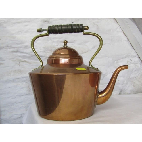 11 - ANTIQUE METALWARE, Victorian copper kettle and 1 other