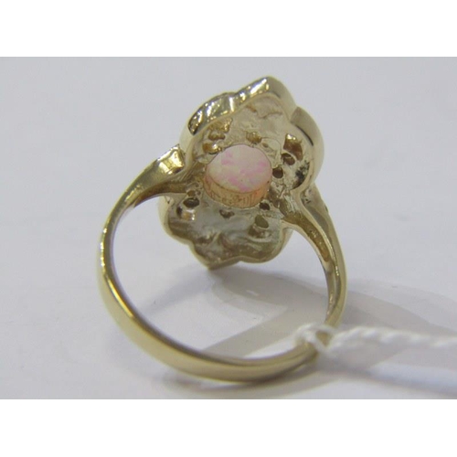 145 - OPAL RING, quality 9ct yellow gold opal ring, oval opal set in a large mount of approx. 2.5cm, size ... 