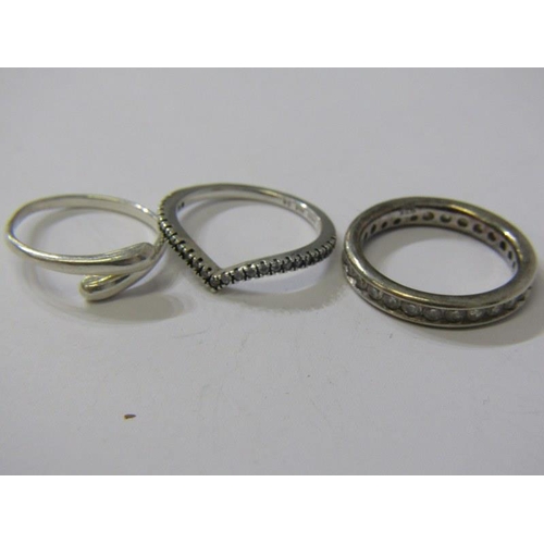 148 - 9 SILVER RINGS, 9 silver/silver gilt rings, some stone set , some band rings, various sizes