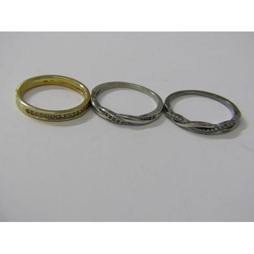 148 - 9 SILVER RINGS, 9 silver/silver gilt rings, some stone set , some band rings, various sizes