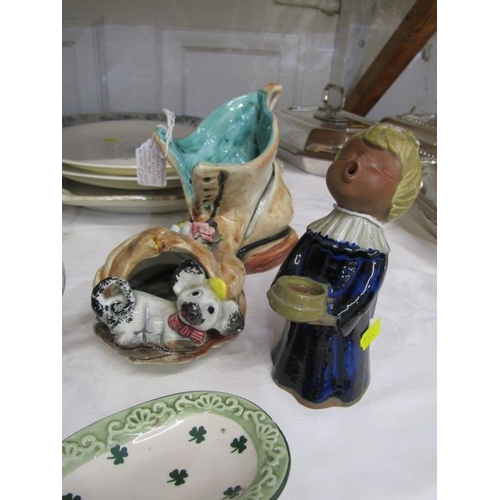 16 - ORIENTAL CERAMICS, Geisha based tea ware, Italian novelty boot, serving dishes, etc