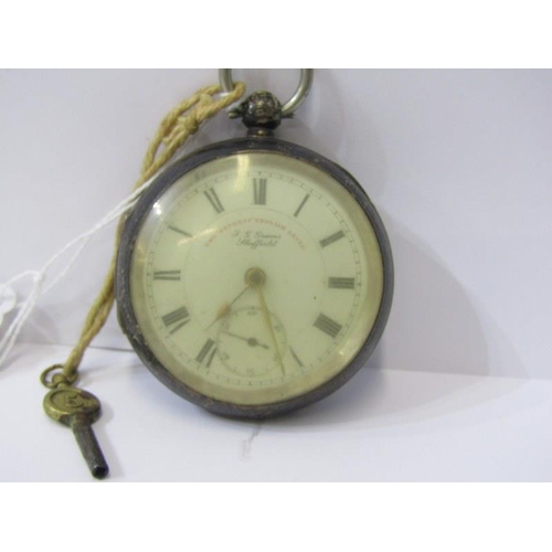 168 - SILVER CASED POCKET WATCH, The Express English Lever, with enamel dial and secondary dial, retailed ... 