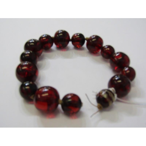 176 - RED AMBER BEADS, set of red amber beads, 11.5