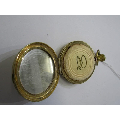 177 - HALF HUNTER POCKET WATCH, Elgin fob watch with enamel dial and secondary dial in a gold plated half ... 