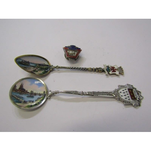 187 - SOUVENIR SPOONS, Scandinavian silver and enamel souvenir spoon of 