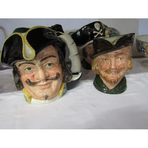 19 - ROYAL DOULTON TOBY JUGS, collection of 7 large toby jugs to include Pied Piper and Captain Morgan