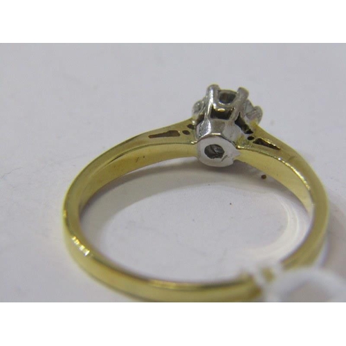 204 - DIAMOND SOLITAIRE RING, 18ct yellow gold ring set a solitaire round brilliant cut diamond, diamond a... 