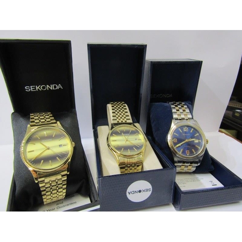 207 - SEKONDA WRIST WATCHES, 3 boxed Sekonda gents wrist watches