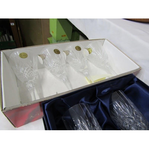 21 - GLASSWARE, pair of boxed Stuart Crystal goblets, also 2 other boxed sets