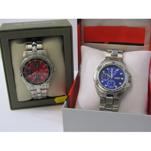 220 - GENTS CHRONOGRAPH WRIST WATCHES, Timberland gent's reflex chronograph with red dial on stainless ste... 