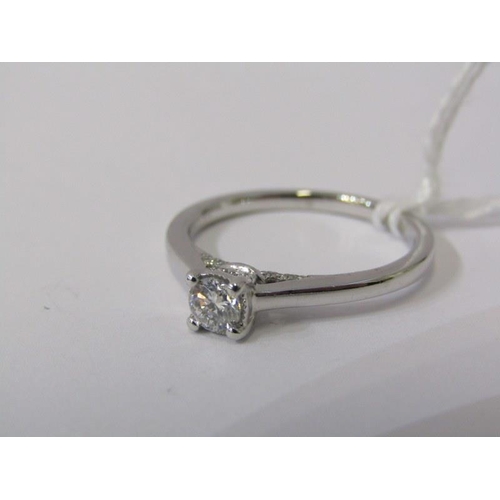 228 - DIAMOND SOLITAIRE RING, 18ct white gold diamond solitaire ring, diamond of 0.33 carat, size M/N