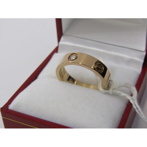 235 - CARTIER STYLE DRESS RING, Cartier style yellow metal stone set dress ring, size M/N