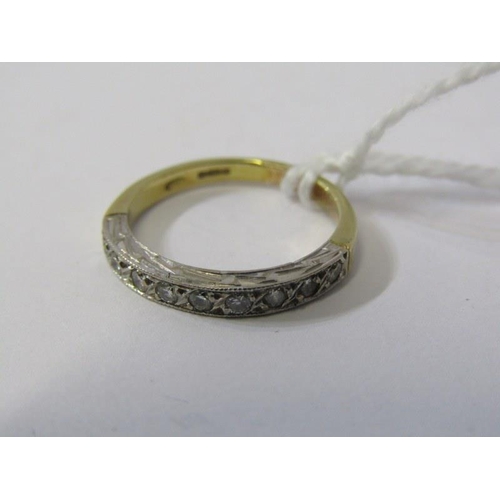 241 - DIAMOND HALF ETERNITY RING, 18ct yellow gold ring set 9 diamonds in a half eternity setting, size 'G... 