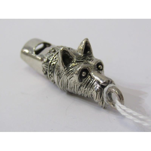 242 - NOVELTY SILVER WHISTLE, silver whistle in the form of a westie dog, stamped 925