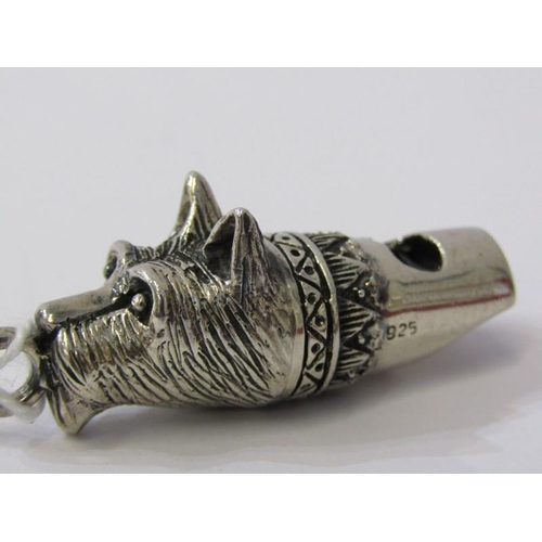 242 - NOVELTY SILVER WHISTLE, silver whistle in the form of a westie dog, stamped 925