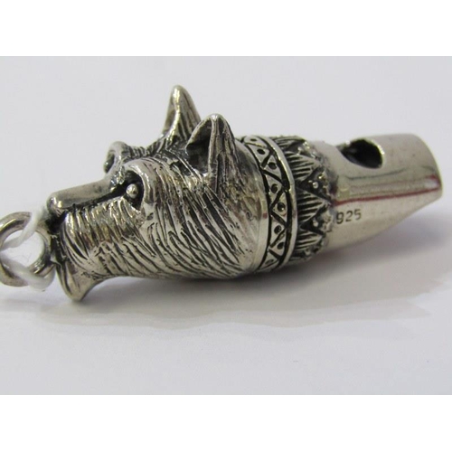 242 - NOVELTY SILVER WHISTLE, silver whistle in the form of a westie dog, stamped 925