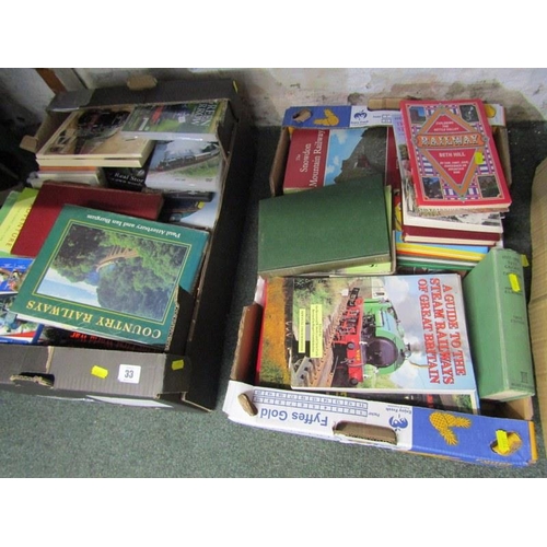 33 - STEAM RAILWAYS, 2 boxes of books relating to steam and other railways