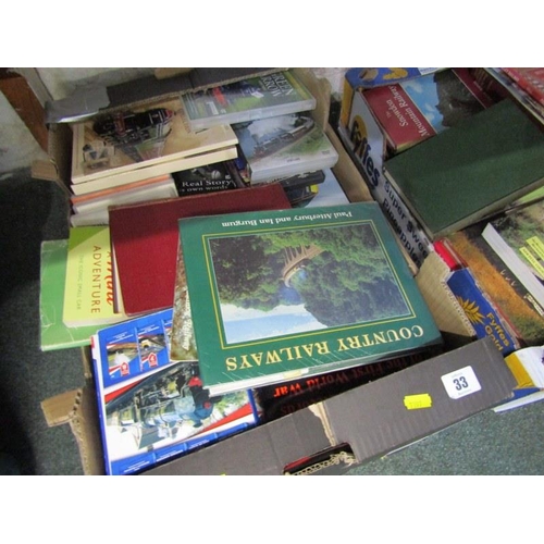 33 - STEAM RAILWAYS, 2 boxes of books relating to steam and other railways