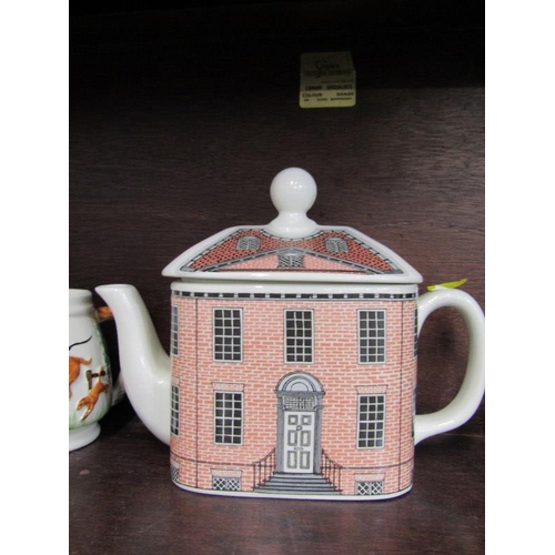 41 - HUNTING, 3 piece hunting design tea service and Carlton mansion design tea pot