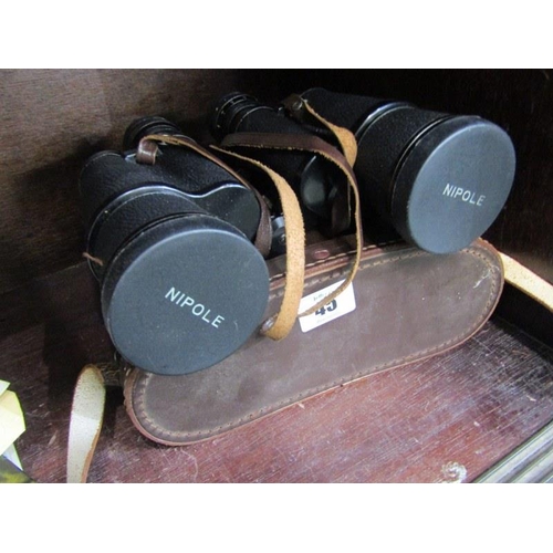 45 - BINOCULARS, leather cased Frank-Nipole binoculars 10x 50