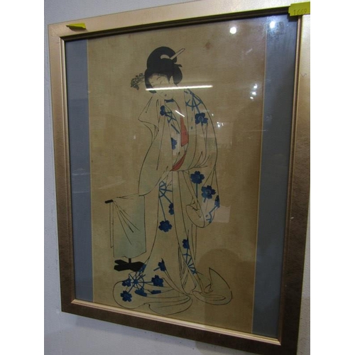 57 - ORIENTAL ART, 3 Japanese colour wood cuts 