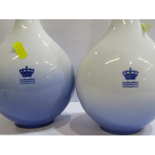 60 - ROYAL COPHENHAGEN, pair of Royal Copenhagen bottles and stoppers with Danish views, 24cm height