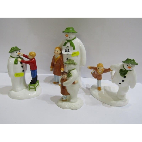 64 - THE SNOWMAN, 4 Coalport figures from series