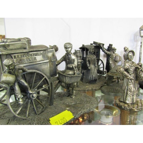 69 - THE TUDOR MINT, 2 figure groups from series, together with similar sculptures