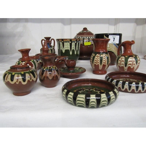 7 - SLIP GLAZE POTTERY, collection of decorative tableware