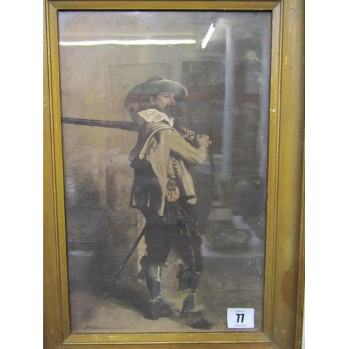 77 - MEISSONIER, hand tinted print 