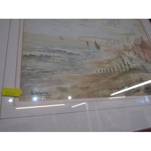 81 - E. WATTS, signed watercolour 