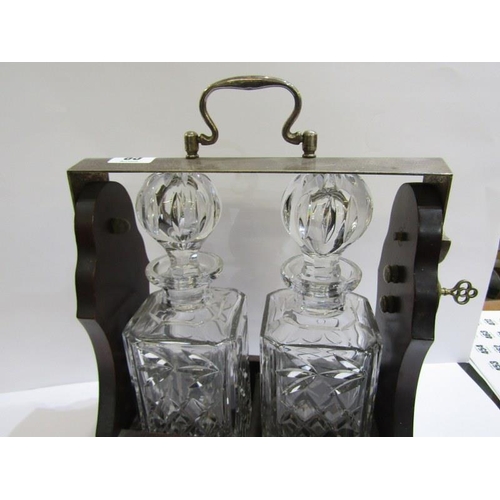 85 - TANTALUS, twin decanter tantalus with key