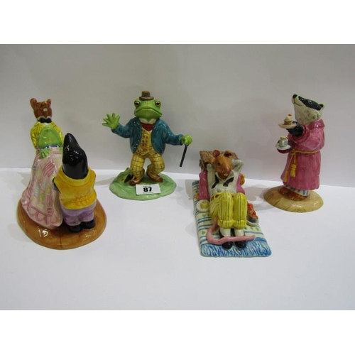 87 - WIND IN THE WILLOWS, group of 4 Royal Doulton figures, 