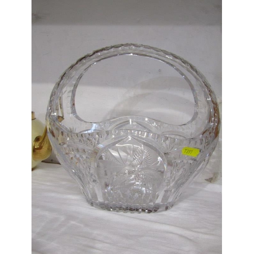 9 - CUT GLASS, Gleneagles fruit bowl, basket and vase