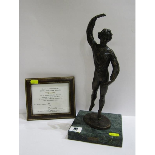 97 - ROYAL WORCESTER BRONZE, Tempo limited edition with certificate, 31cm height